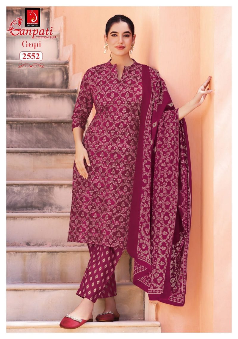 Gopi Vol 16 By Ganpati Cotton Printed Readymade Dress 